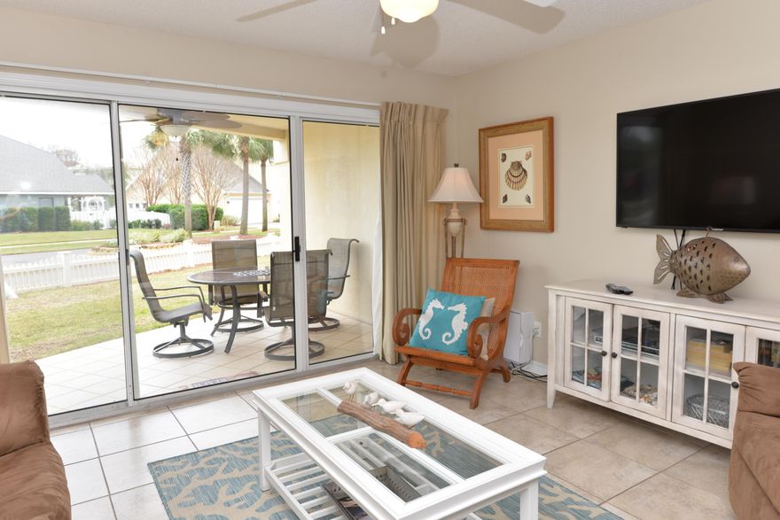 NEW AC INSTALLED MARCH 2019! Very nice two bedroom, two bath ground floor end-unit condo in the popular gated community of Maravilla. There are tile floors in all living areas & the master bedroom. The unit is nicely furnished & accessorized. It not only offers more privacy because it is an end-unit, it also is easily accessible from your vehicle to carry in luggage & beach gear with no stairs or elevators to bother with. Maravilla continues to be one of the most popular family & pet-friendly communities along Scenic Gulf Drive. Amenities include: private beach access with 2.5 acres of white sand & beautiful turquoise water; 33 acres of land for biking, jogging, & walking; two pools & a hot tub; tennis courts; shuffle board, basketball, fitness room, & a clubhouse. Sold fully-