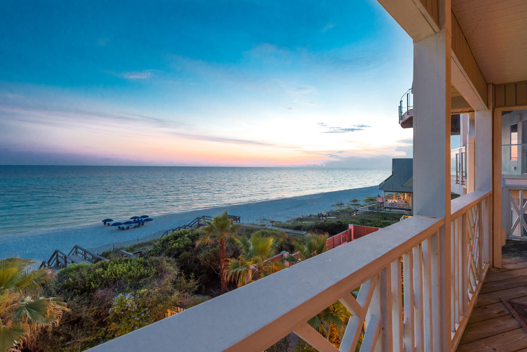 With 5 bedrooms and 5 baths, this ocean front home is one you do not want to miss! This property boasts two living areas and kitchens, incredible Gulf views, a private pool on the Gulf side and a private beach access, making this the perfect place to relax while you enjoy watching a beautiful sunset from either of the balconies on the second or third floors. The first floor features a kitchen, breakfast nook, cozy living room, and 2 bedrooms - both having a full size bathroom. The second floor offers an open concept kitchen/dining and living area, perfect for entertaining friends and family, as well as two additional bedrooms, both with private baths. On the third floor you will find a spacious, Gulf-view master suite with a large master bath, and a private viewing balcony.