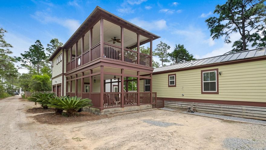 Available late November 2022.  Fully furnished and includes Power, Water and Sewer in monthly rental rate. Tenant required to obtain phone, cable and internet, if needed.  This one bedroom, one bath cottage is a few short blocks to the emerald waters of the Gulf Coast public beach access and a short a bike ride to the shops and dining of Seaside. The pedestrian friendly walk and bike path are also in close proximity to the house. The beach is about 2.5 blocks from the house straight down San Juan Ave. This listing is for the one bedroom guest house (two story) only. There is also a detached two bedroom main cottage on the property being rented separately. The homes are situated to allow for added privacy.