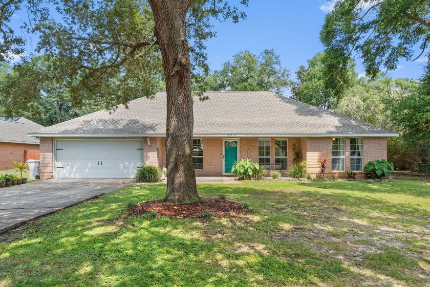 Discover this charming 4 bed 2 bath, pool home nestled in the sought-after Robledal neighborhood. Spread across the 1,900 sqft, this home offers a relaxing atmosphere with mature trees and a natural backyard setting w/ a large sparkling pool surrounded by lush greenery, creating a perfect retreat. Recent upgrades include a new roof and water heater (2024) and an HVAC system (2025), Inside, you'll find a welcoming layout with the kitchen at the heart of the home, a cozy living room with a fireplace, and a split floor plan--perfect for privacy. The spacious master suite & living room opens to a sunny Florida room. Optional HOA membership for a one time fee, provides access to boat launch and picnic areas, ideal for outdoor fun on the beautiful East Bay. Santa Rosa County School District is an "A" rated district. Located only 10 miles to Navarre Beach and 18 miles to Pensacola Beach. Call to make an appointment to view this beautiful home!