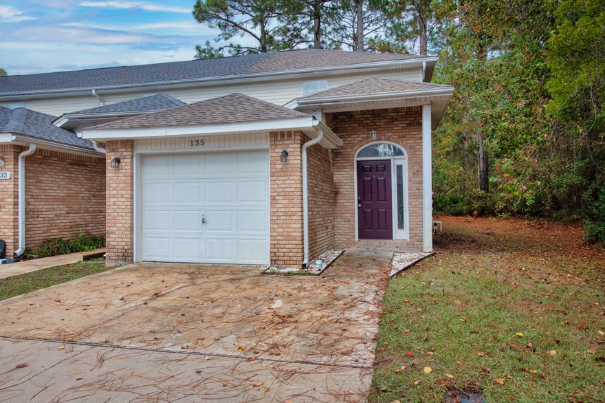 Great first time buyer or Investment property.  2 bed, 2.5 bath, end unit townhome in Mary Esther.  Great for Military;  this home is located just 10 minutes west of Hurlburt Field and 17 miles from Eglin AFB.  Not to mention minutes from the beautiful beaches, restaurants and shopping.  Both bedrooms are located upstairs, each with their own full bathroom.  Downstairs is an open and bright floor plan with the kitchen, living room and a half bath.  New refrigerator, dishwasher and interior paint; the washer & dryer will also convey.  A new Roof, HVAC and Water Heater were all installed in 2020, and a new privacy fence was put up in the back yard.