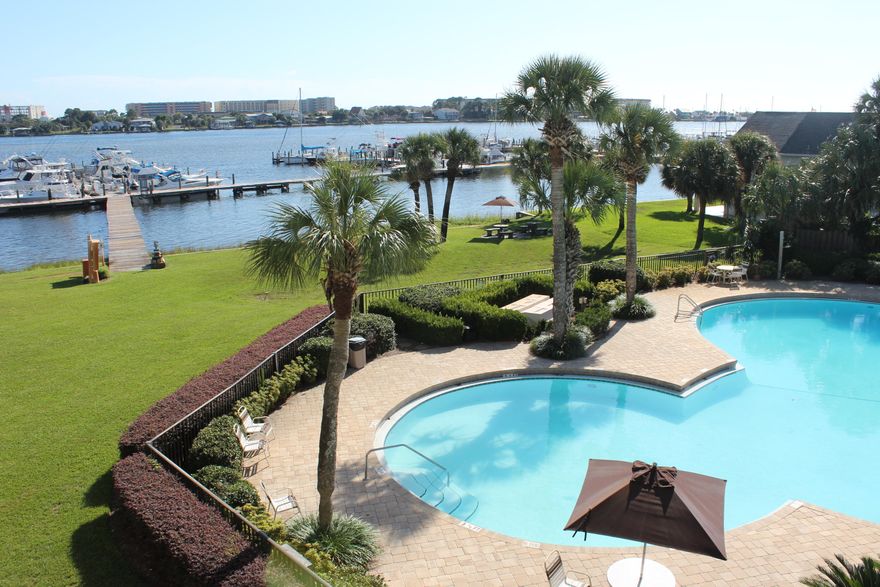 Great Waterfront - 3rd Floor - Studio Unit that comes with an Assigned 44ft Boat Slip which also includes a 20,000lb Boat Lift with Remote Controls....Complex has a large Marina, with each Boat Slip having a separate electric power meter, and with water available. Also has (2) Super Large Pools, BBQ / Picnic Areas and more...The Unit being comfortably upgraded throughout, comes fully furnished as well. A Move-in-Ready Condo ready for your enjoyment, or to use as a Rental (Short or Long Term). Close to the Mall, Restaurants, the Military Bases, and the Beaches, Resort Activities, etc.. Only a few minutes from Destin, Navarre, Niceville, and even Crestview, etc. Did I mention an Assigned 44ft Boat Slip with Lift...!!!