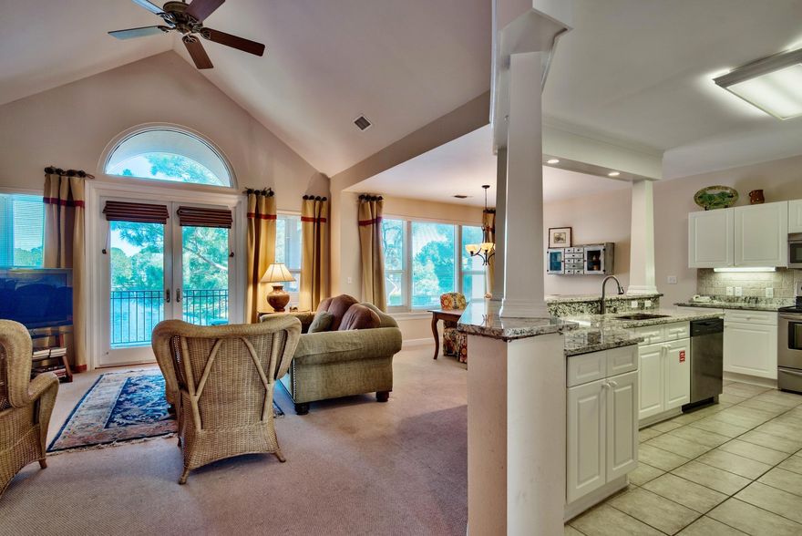 *INCLUDES A DETACHED ONE-CAR GARAGE* Beautiful 2nd story, single-level condo next to Turnberry's pool. ''A'' rated on Sandestin Rental Program. It has a large screened in patio with spectacular lake views, generous storage closets and rich, tasteful decor. The kitchen boasts brand new stainless steel appliances & granite counters! Outside air condensing unit was replaced in 2012 and inside AC replaced June 2014. As an added bonus and to introduce the new owners to the Sandestin lifestyle, the listing brokerage and seller(s) are offering an incentive package to the buyer(s) of this property: Golf for four on one of our three championship courses, a pass for four to Sandestin's exclusive Beach Club, and an introductory membership to the Burnt Pine Golf Club.

Sandestin Golf and Beach Resort is a major destination for all seasons and all ages, and has been named the #1 resort on Florida's Emerald Coast. This magical 2,400 acre resort, comprised of over 70 unique neighborhoods of condominiums, villas, town homes, and estates. The resort features miles of sandy white beaches and pristine bay front, four championship golf courses, a world-class tennis center with 15 courts, 4 resort swimming pools (and 15 private neighborhood pools), a 113-slip marina, a fully equipped and professionally staffed fitness center and spa, meeting spaces and The Village of Baytowne Wharf, a charming pedestrian village with events, shopping, dining, family entertainment and nightlife. For true golf cart community living, Grand Boulevard is just outside the resort gates and provides access to additional shopping, dining and entertainment, all without traveling on Hwy. 98.  Come to Play, Stay for Life!