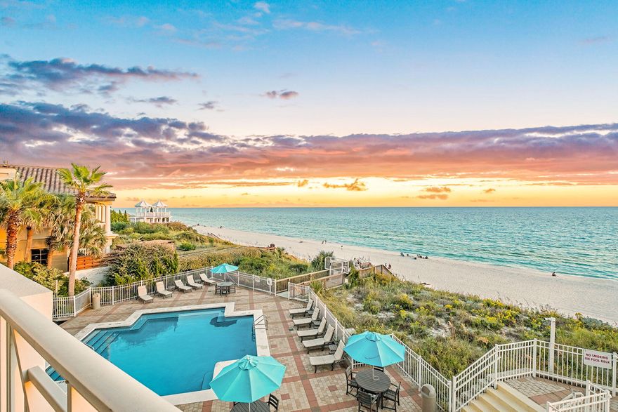 Tucked away in a private, gated setting in Blue Mountain Beach, this 3-bed, 3-bath Gulf front unit is a beautifully updated retreat that captures the best of the 30A lifestyle. Enjoy the serenity of the private beach outside while enjoying the cleanliness of the freshly updated interior. Fresh paint, new flooring, new lighting, and updated furnishings create a calm, inviting atmosphere that complements the stunning Gulf views. The fully renovated kitchen features new stainless-steel appliances, sleek countertops, custom cabinetry, and a laundry cupboard hiding the brand-new washer and dryer. In addition to all the other major updates made, all the interior duct work was replaced during the remodel. The primary suite is a true sanctuary with two closets and a spa-inspired ensuite bath boasting dual sinks, a freestanding soaking tub with gulf views, and an oversized rain shower - no detail left untouched. One of the guest suites features its own ensuite bath, while the other is being utilized as a bunk room with an additional full bathroom for everyone just outside its door.
Beyond the unit, residents enjoy access to resort-style amenities, including a community pool, hot tub, fitness center on the same floor as the unit, basketball hoop, and shared lounge areas on the first and second levels. Covered garage parking and an additional overflow lot provide ample space for owners and guests.
Peaceful, private, and perfectly positioned, this hidden Gulf-front gem offers the ideal balance of comfort, style, and coastal charm.
