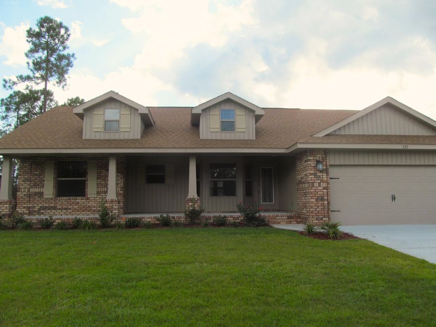 Welcome home to this craftsman charmer. The large, covered front porch, 4 sided brick and fully sodded yard with landscape package offer all the curb appeal you could want. The open floor plan is perfect for entertaining. The bay window in the breakfast area, granite kitchen counters and can lighting make this house elegant. Enjoy relaxing on either large covered front and back porch. The beautiful garden tub and separate shower in the master make this the home to see. The sprinkler system will keep your lawn green effortlessly. This home is 100% complete and move in ready in time for the holidays. Adams Homes pays closing costs and offers a 1yr. home and 10yr. warranty. Thru December $10k in buyer incentives on this home. Stop by the Alicia Place model home to learn more.