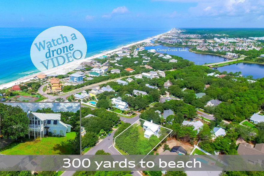 PRICE REDUCTION. READY TO SELL TODAY !Great location tucked just north of Hwy 30A in a quiet FULL-TIME neighborhood. No short term rentals. Brand NEW UPDATES in crisp beachy neutrals just completed early August include:vinyl plank wood floors throughout 2nd level, kitchen backsplash, and Quartz countertops throughout! A new A/C unit completes the updates on this well-maintained home! With 4 bedrooms, and master bedroom options on both ground and 2nd floors, this home is spacious and appealing. The 2nd level boast vaulted ceilings in the open concept kitchen and living area. This property has a large corner lot, covered two car carport with storage with room to possibly construct a carriage house! It is practically as close to the beach as you can get in Seabreeze-only 300 ft