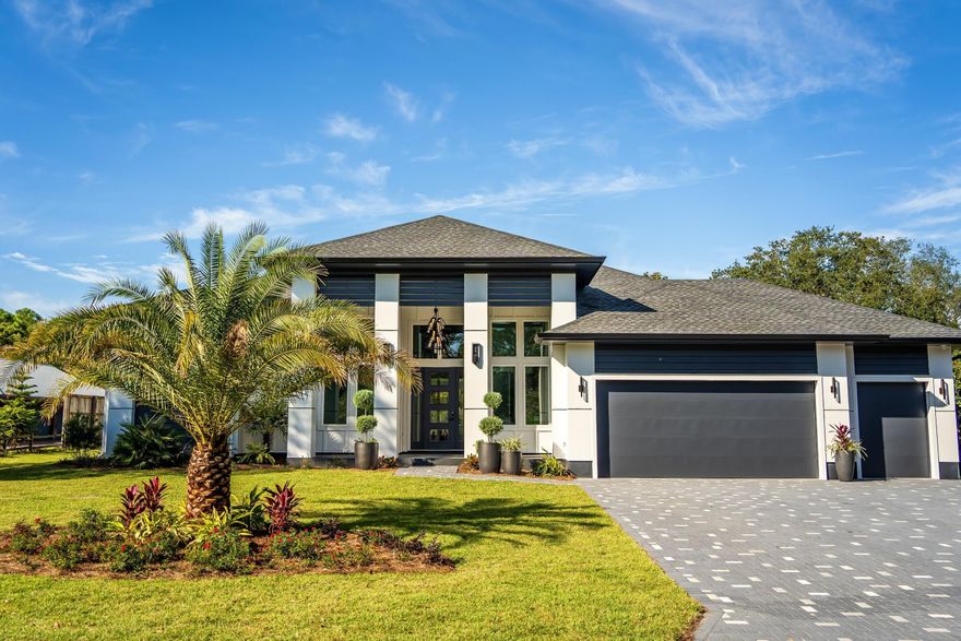 NEW LUXURY CONSTRUCTION IN SANDESTIN! Welcome to the 21st century! This Majestic, Contemporary home includes voice activation that controls the climate, audio/visual systems and window coverings. Two Electric Car outlets within the 2 car/1 golf cart, climate-controlled garage offer everything needed for modern day living within the resort. Nearly 3000 SF of dwelling space is perfectly laid out for everyday living or large social gatherings.  However, once the accordion glass doors are opened and the climate-controlled screens are lowered, the 1200 SF Lanai extends this space into an impressive 4000 SF.  Breathtaking Chandeliers run throughout the entire home including a stunning CHIHULY that greets the owner and guests in the entrance foyer. Upon entering the great room area, eyes will