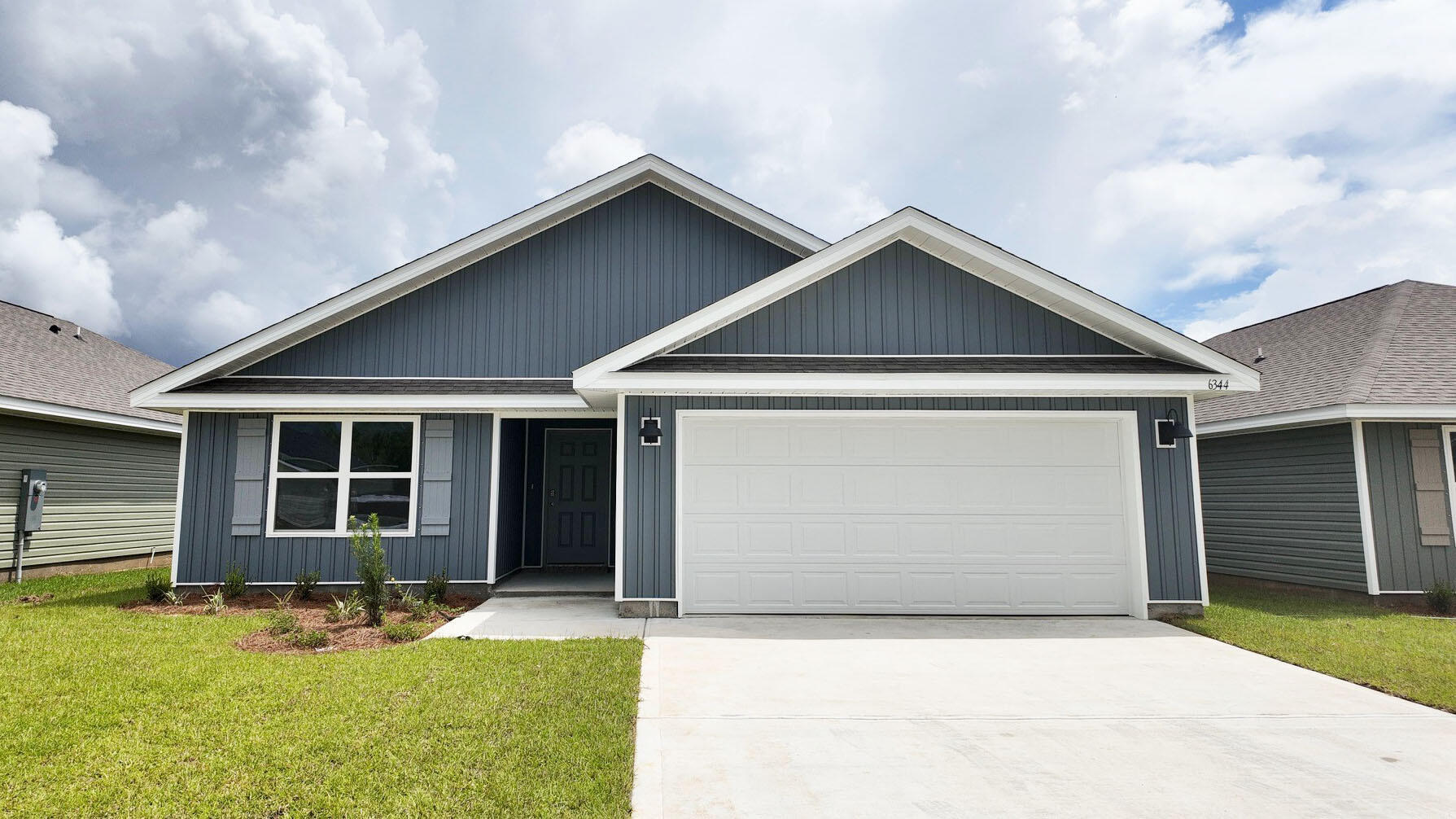 Builder will pay all Closing Costs, ask us about our current rates!Welcome to Rivers Cove featuring a beautiful community pool and playground. The charming Lismore model offers a fabulous open layout for relaxed living, 3 bedrooms, 2 bathrooms, 2-car garage, and the 'Smart Home Connect' System with various convenient Smart Home devices. The well-designed open kitchen includes stainless steel appliances, a smooth-top range, built-in microwave, quiet dishwasher, corner pantry, island bar, eye-catching wood-look flooring, and plush carpet in the bedrooms. No wasted space and a highly desirable floorplan. Fabric Hurricane door and window protection is also included. Enjoy the stylish curb appeal in the rapidly growing area.