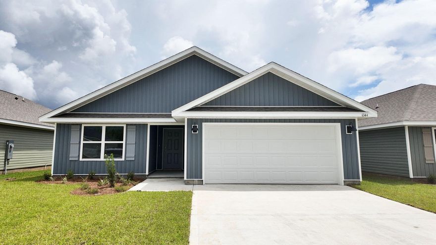 Builder will pay all Closing Costs, ask us about our current rates!Welcome to Rivers Cove featuring a beautiful community pool and playground. The charming Lismore model offers a fabulous open layout for relaxed living, 3 bedrooms, 2 bathrooms, 2-car garage, and the 'Smart Home Connect' System with various convenient Smart Home devices. The well-designed open kitchen includes stainless steel appliances, a smooth-top range, built-in microwave, quiet dishwasher, corner pantry, island bar, eye-catching wood-look flooring, and plush carpet in the bedrooms. No wasted space and a highly desirable floorplan. Fabric Hurricane door and window protection is also included. Enjoy the stylish curb appeal in the rapidly growing area.