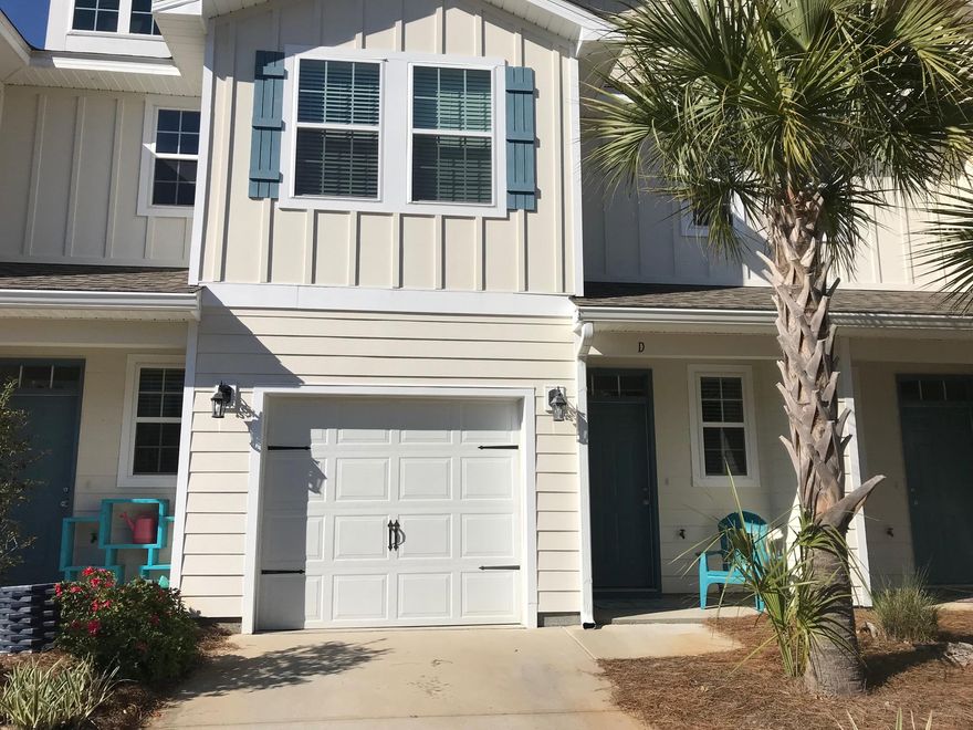 EXCITING INVESTMENT OPPORTUNITY IN SANTA ROSA BEACH!! VACANT AND READY FOR MOVE IN! This spacious 3 bedroom 2.5 bath townhouse would make a great starter home or long term rental property. Easily rents for steady income of $1700/mo. Ideally located just a 5 minute drive to the beach, and central to shopping and dining of Santa Rosa Beach and 30A. Exterior coastal Florida cottage design is beautifully landscaped with tropical Florida foliage. Enter the home through the covered front porch with quaint sitting area. Inside you will find wood floors through the hallway and into the open concept living area. The kitchen is well equipped with stainless steel appliances, wood cabinets with crown moldings, granite counter tops, and a breakfast bar overlooking the dining/living area.
