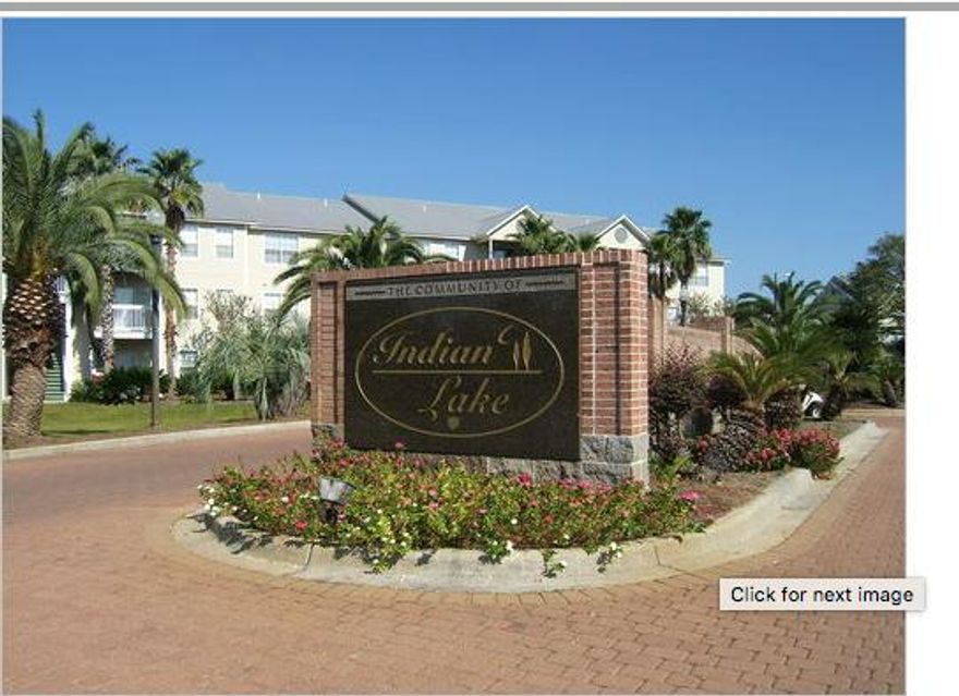 This is a third floor unit at Indian Lakes in the heart of Destin. A great starter home. Convenient to shopping, a dog park and within a 1/2 mile to the beach. Sit on your balcony and watch the sunset. There is tile throughout. Indian Lake features a swimming pool, playground, fitness center, club house, and on-site property management. Buyer to verify all pertinent information including square footage, room dimensions and assessment fees.