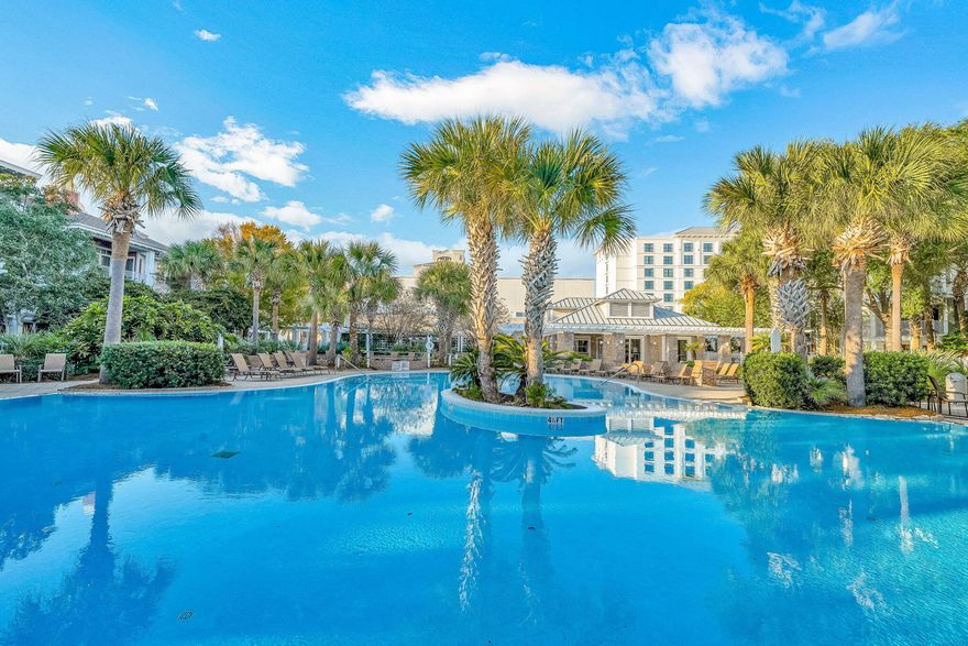 Step out your door and into resort living with this rare third-floor corner condominium, where a private gated terrace opens directly to the pool, hot tub, and fitness center. Perfectly positioned for both relaxation and entertainment, this fully furnished retreat makes every day feel like a vacation.Inside, the split floor plan offers tile flooring in the great room and dining area, window treatments including shutters and curtains, and coastal-inspired furnishings that convey with the home. The kitchen is outfitted with updated GE stainless steel appliances, while a washer and dryer add everyday ease.Turnkey and income-producing, this residence is ideal as a vacation rental or second home. With Baytowne Wharf's shopping, dining, nightlife, children's activities, marina, and golf all within walking distance, the lifestyle here is as effortless as it is inviting.