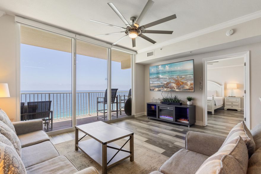 Welcome to Tidewater Beach Resort Unit 2415, a stunning 1-bedroom, 2-bathroom condo with a bunk area on the 24th floor of one of Panama City Beach's premier beachfront destinations. This ''L'' floor plan condo, spanning approximately 787 square feet, offers breathtaking Gulf of Mexico views and a spacious, modern layout perfect for families or small groups of up to 6 guests. A rental gem with solid investment numbers and the connivence of a gulf front location/
