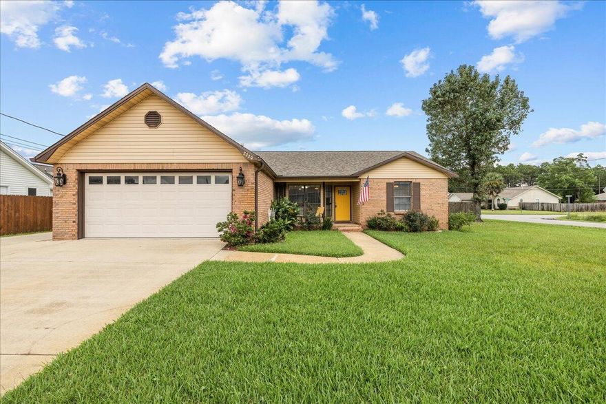 NEW PHOTOS!! NO HOA!! Back on Market to no fault of the Sellers!! Location is not the only great feature about this home.  It offers a Large Corner Lot with sprinkler system, shed, and would be perfect if you would like to add a pool.  Home has  3 Bedrooms 2 Full Baths and a Heated and Cooled Florida Room. Kitchen and Dining area features a Bay Window and Coffee Station.  Wood burning Fireplace, home has gas available if you would like to convert to gas.  Extended driveway on side of the home for Boat or RV.  This split floor plan has been updated and is move in ready. Washer and Dryer do convey.  Roof is only 3 years old!! New photos are due to owners moving and removing all furnishings.  Great Opportunity!