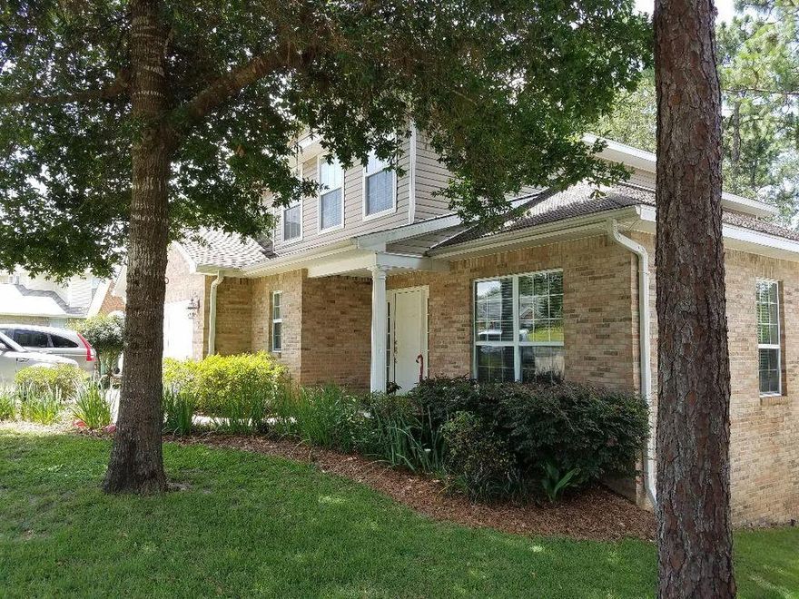 Fabulous four bedroom plus flex room open concept home is awaiting you. Subdivision features large lots, sidewalks and street lights. No HOA or through traffic. Brick, with carpet and tile throughout. Enter your new home through the covered porch, the foyer features a Flex room and a half bath for your guests. The first floor boosts a beautiful living room and you will be amazed by the cathedral ceiling and windows looking out onto your private backyard with woods and a beautiful stream creating a calming feeling throughout. The master bedroom has a large bathroom with Jacuzzi tub and separate shower with lots of space. Home also features a large laundry room and lots of space in this two car garage for all your automobiles and necessary toys.