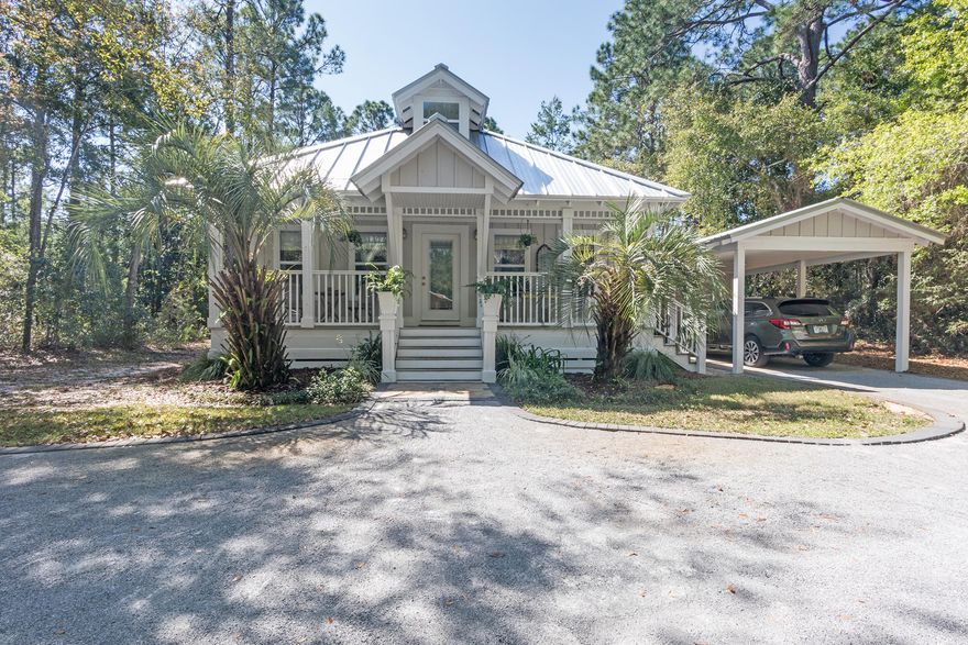 THIS LIKE NEW FLORIDA BEACH COTTAGE IS A MUST SEE! COMPLETELY REMODELED in 2018 and located in very desirable Pt. Washington, this cozy bungalow is close to 30A's gorgeous beaches, boat launches, schools, shopping and more! Featuring new upgrades including new flooring throughout, quartz countertops, new appliances, new plumbing and the list goes on! Home boasts new Hardie board siding, a standing seam metal roof and newer HVAC installed late 2017. On city water and sewer, and the irrigation runs off a well. The spiral staircase leads to roomy 3rd bedroom loft/ bonus room. Relax and enjoy a huge 15 X 15 Florida room adjacent in the back as a mosquito free outdoor living area. (FL room NOT included in square footage).All appliances remain and the washer/dryer is negotiable.