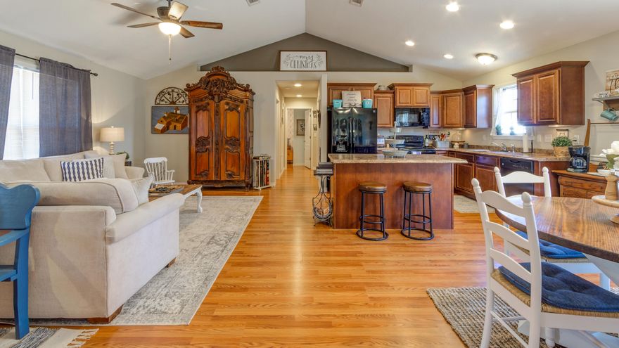This move in ready home is only 7 years old! With its vinyl siding, split bedroom, 3 bed/2 bath it will continue to serve your low maintenance needs for years to come. Family, dining and kitchen are in one large great room. There is plenty of storage with pantry, large utility room & linen closet. All rooms are generously sized, including the master suite. The bedroom, bath with double vanity and spacious walk-in closet give you plenty of space to yourself and is an oasis away from everyone. The lot is much larger than what is fenced and could be expanded. Qualifies for all types of financing.