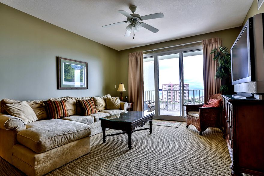 This 8th floor unit is a must-see condo that you don't have to sacrifice the Gulf views to get a great deal! When you see how good of shape it's in and start comparing it to others closely priced in both Ariel Dunes buildings, you'll see this condo is a great value that shouldn't be on the market very long! This two bedroom unit offers a fabulous view not only of the Gulf but also the lake and the city of Destin. It's a great opportunity to own a 2 bedroom/2 bathroom condo in a perfect location not too high or too low in the building. Unit features include: 9' ceilings, ceramic tile in foyer, hall, kitchen and baths, granite kitchen counter tops, and outside storage unit you only get in Ariel Dunes 2. Enjoy beautiful gulf views from the living area and master suite. Ariel Dunes I