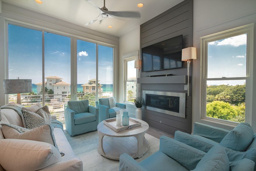 We are proud to present the charming gated community of Caspian Estates located South of 30A in Santa Rosa Beach. It consists of 9 home sites including 4 existing homes and a community pool all just steps from the beach. We have completed construction and sold the first of the remaining five home sites. This home has Sq Ft, 5 bedrooms, 5 full baths and 2 half baths. There are many unique features including an elevator that will take you to the enclosed rooftop terrace with Bedroom, full bathroom, wet bar, gathering area with doors that open to multiple observation decks all with a Gulf view and a grilling deck. The first floor greets you with a private foyer, elevator, laundry, guest room, full bath and a staging area with refrigerator, sink and ice maker.