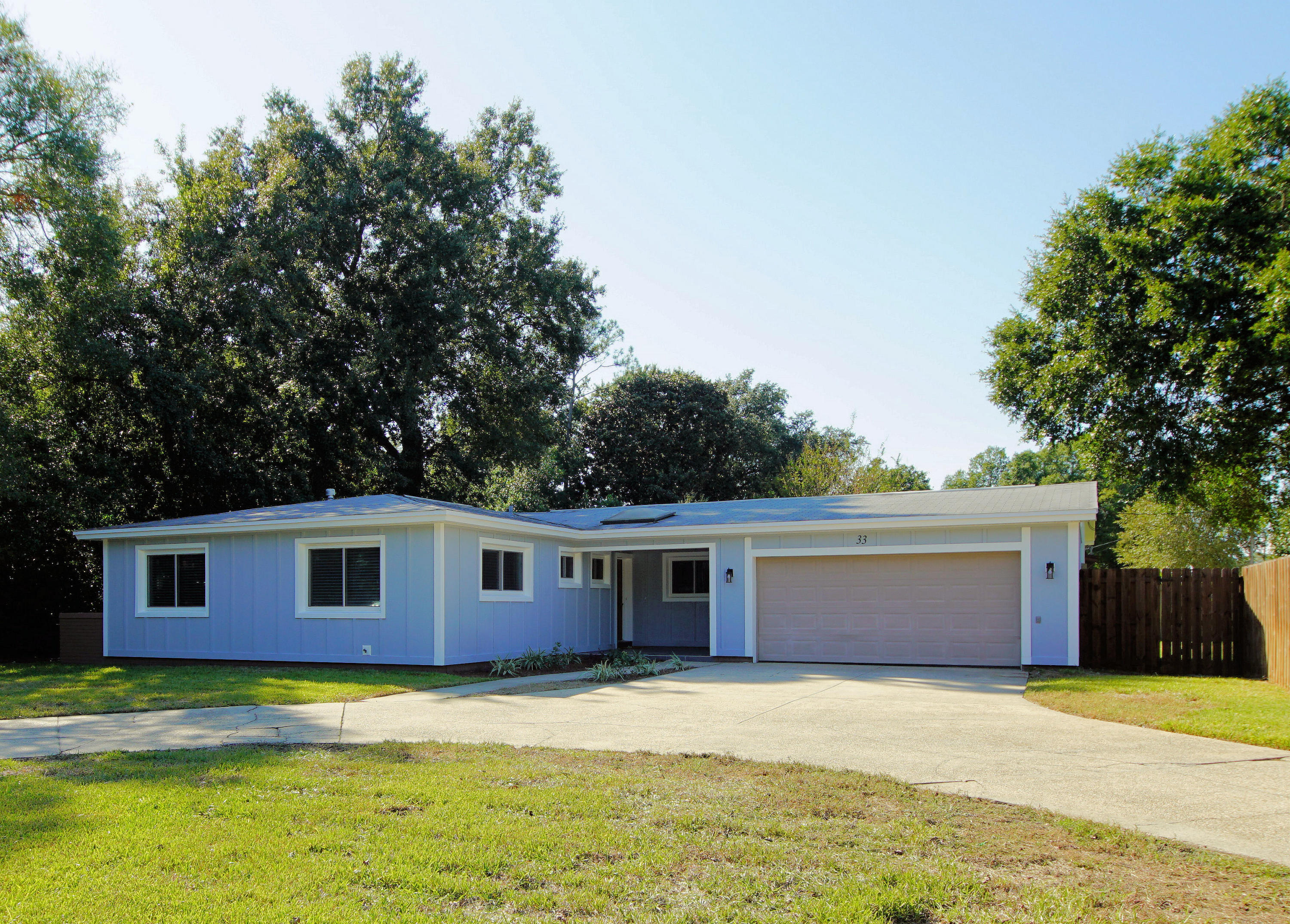 Gorgeous, fully renovated 3 bedroom and 2 bath home conveniently located near the white sandy beaches, shopping, schools, and restaurants in Fort Walton Beach! The homeowner spared no expenses when updating this home! The exterior siding was exquisitely done with a vertical design with James Hardie Board and Batton cement siding! This home is built for the Florida climate with concrete block construction! The home sits on a large corner lot and has extra parking spaces in the front driveway! New landscaping has been added in front of the home! Enter the solid wood front door from a tiled, under roof front porch! Relax on the front porch (10x11) of this home or in the Florida Room (13x14)! Upon entering the home notice the large open floor plan!