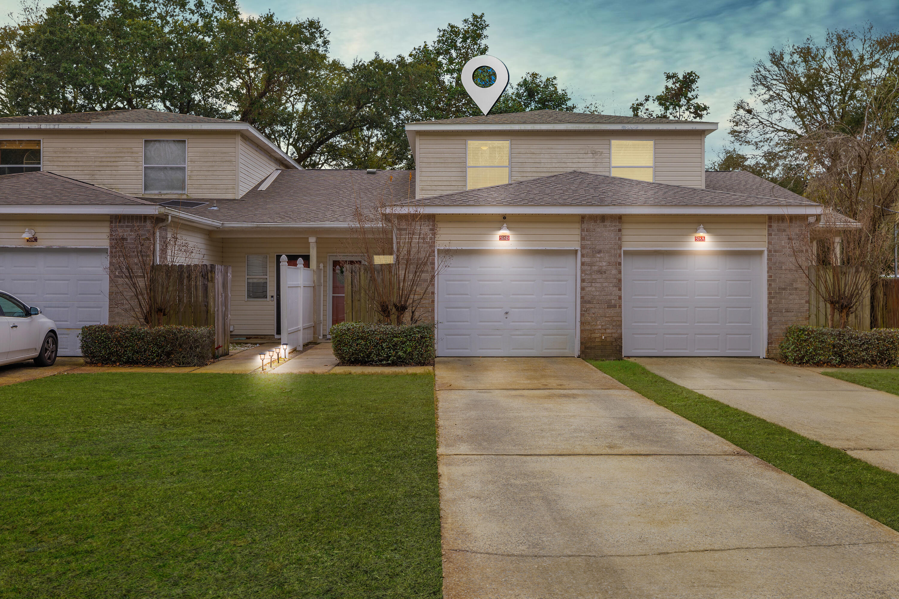 Experience the best of coastal living in this meticulously maintained Fort Walton Beach townhome!  Perfectly situated near Eglin AFB, world-class beaches, and a variety of restaurants and shops, this home offers both convenience and relaxation. Step inside to discover a spacious, open floor plan where the kitchen and dining area flow seamlessly into the inviting living room.  The kitchen is both beautiful and practical, featuring generous cabinetry, updated stainless steel appliances, a tasteful backsplash, and a versatile island for cooking and gathering.The first-floor master suite provides a private retreat, complete with a patio and fully fenced backyard - ideal for unwinding or entertaining.  Upstairs, two additional bedrooms and a full bath offer a private retreat for everyone. Plus, enjoy modern convenience with smart home technology throughout, including smart fans, lights, locks, doorbell, and driveway camera, all controllable remotely via phone apps or voice commands using Google Assistant or Amazon Alexa. This is the perfect home for those seeking a blend of comfort, convenience, and coastal charm.