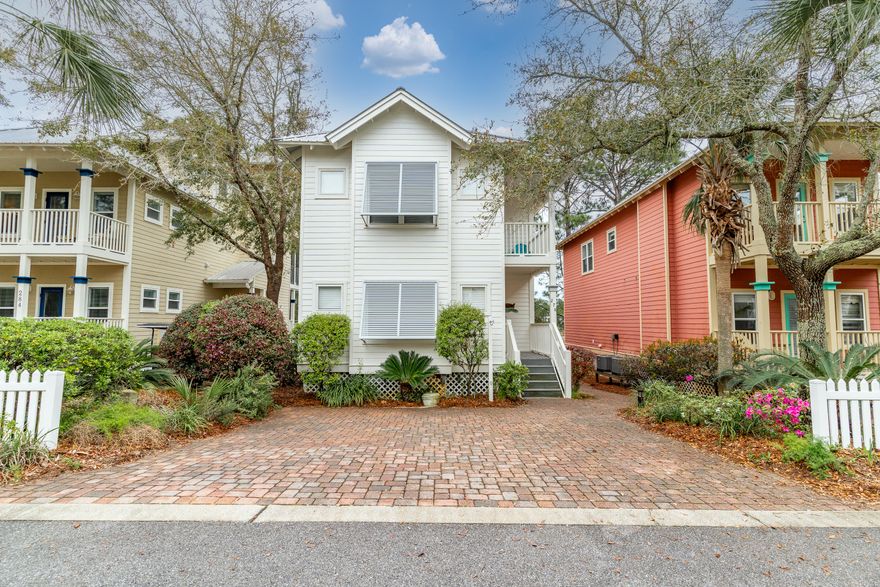 Welcome to your beautiful coastal getaway on 30A, located in the charming neighborhood of Old Florida Village. Overlooking a peaceful lake, this stunning home features a newly renovated kitchen equipped with brand-new appliances, stylishly updated bathrooms adorned with carefully chosen luxury tiles, fresh paint, and brand-new high-end furnishings throughout, creating a modern and welcoming vibe for guests. New paver patio with gas grill.Old Florida Village is a hidden treasure on 30A, where white picket fences, paved walkways, and lush greenery foster a friendly atmosphere for both residents and visitors alike. This community radiates a sense of togetherness and calm, making it one of the area's best-kept secrets. A highlight of Old Florida Village is its two community pools.