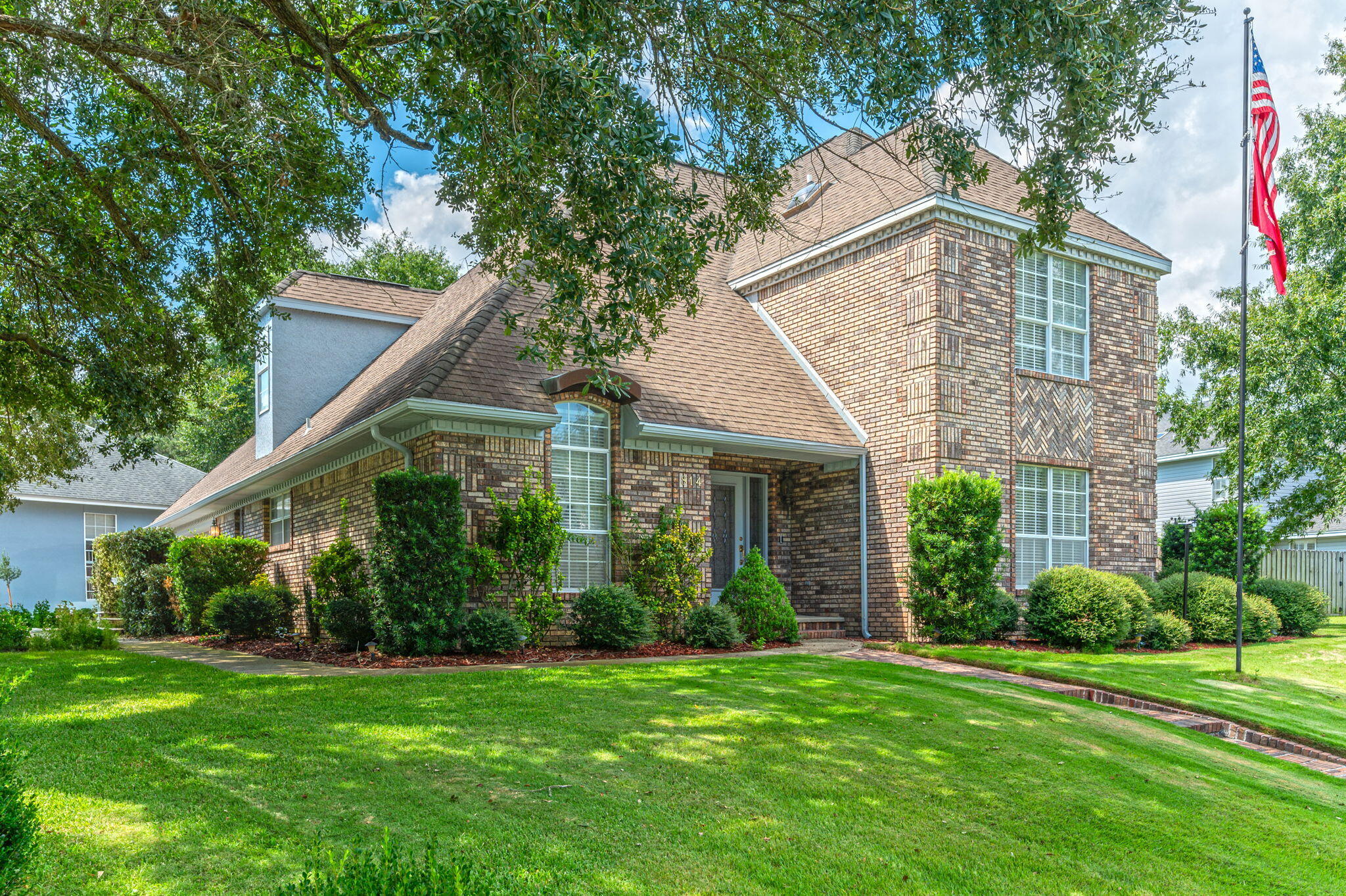 Nestled in the serene Lake Pointe subdivision of Shalimar, FL, this stunning custom-built two-story home features four spacious bedrooms and two and a half luxurious baths, all wrapped in elegant all-brick construction. The inviting first floor showcases exquisite crown molding and hand-cut millwork, leading you to a magnificent great room with vaulted ceilings that create an airy ambiance. The large master suite serves as a private retreat, complete with a lavish ensuite featuring double vanities, a soaking tub, and a separate shower, alongside an expansive walk-in closet. The separate dining room, adorned with a tasteful tray ceiling, sets the stage for elegant gatherings, while the gourmet kitchen boasts a sizable island and a cozy breakfast area perfect for casual meals. Upstairs, three additional bedrooms and a well-appointed bathroom offer comfort and privacy, complemented by a charming Juliet overlook that adds a unique touch to the great room below. Outside, lush, mature landscaping beautifully frames this large corner lot, providing a picturesque setting for outdoor enjoyment.

Conveniently located to Eglin AFB and all that the Emerald Coast has to offer, this gorgeous home is your next family home. 

Preferred Lender Sydney Crews @ Cross Country Mortgage. 850-499-8905.
