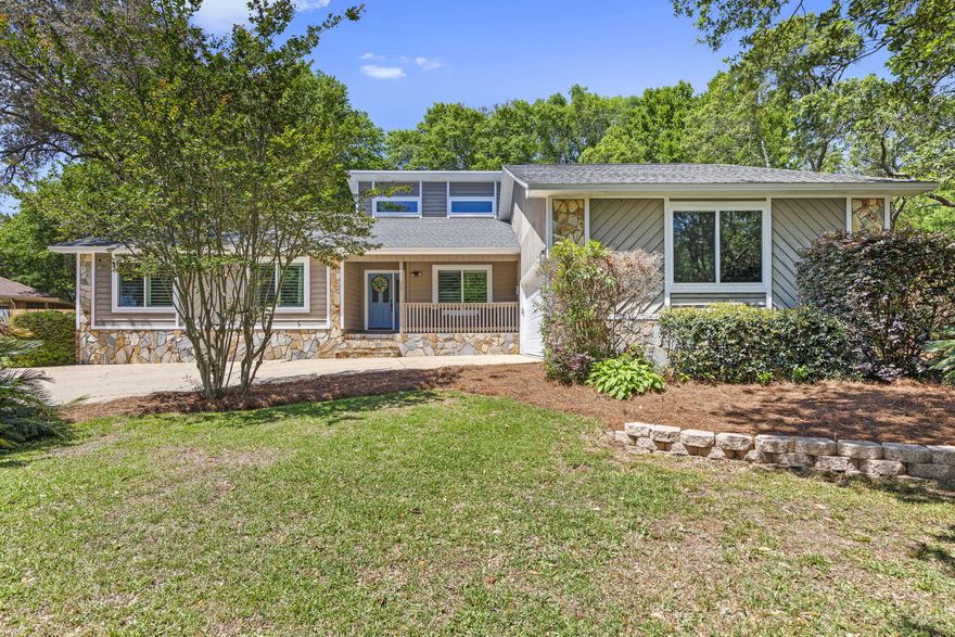 Discover the perfect place to call home in Bluewater Bay! This charming 4 bedroom, 2 bath house is centrally located and offers a plethora of desirable features. Step inside to find a large great room with cathedral ceiling and wood-burning fireplace - creating an inviting atmosphere for your gatherings. The eat-in kitchen has white cabinets, granite countertops and a subway tile backsplash that will make you want to grab your spatula right away!
The outdoor lover will be delighted by the large, fully fenced backyard that provides plenty of shade and privacy. And if you're looking for extra living space, this home also includes a heated and cooled Florida Room. Home was recently upgraded with impact; windows, sliding and rear doors. HVAC is 2019 and Water Heater 2006. Don't miss it!