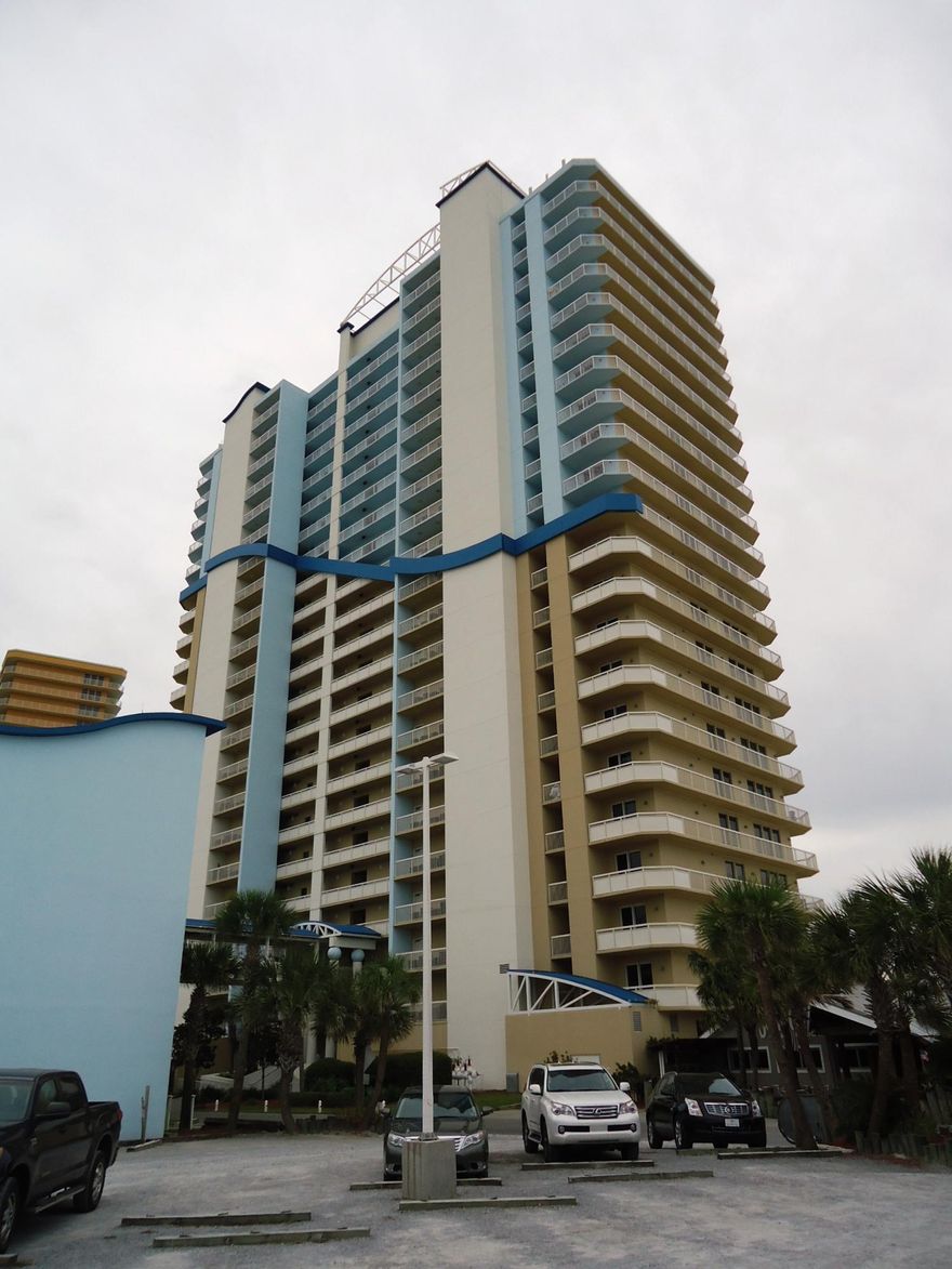 Built in 2006 on the east end of Thomas Drive, next door to Schooner's and short walk to St. Andrews State Park. 3 levels of covered parking, fitness center, game room for kids, heated gulf front pool, 9' ceilings. Very good rental history and managed by on-site ResortQuest office.