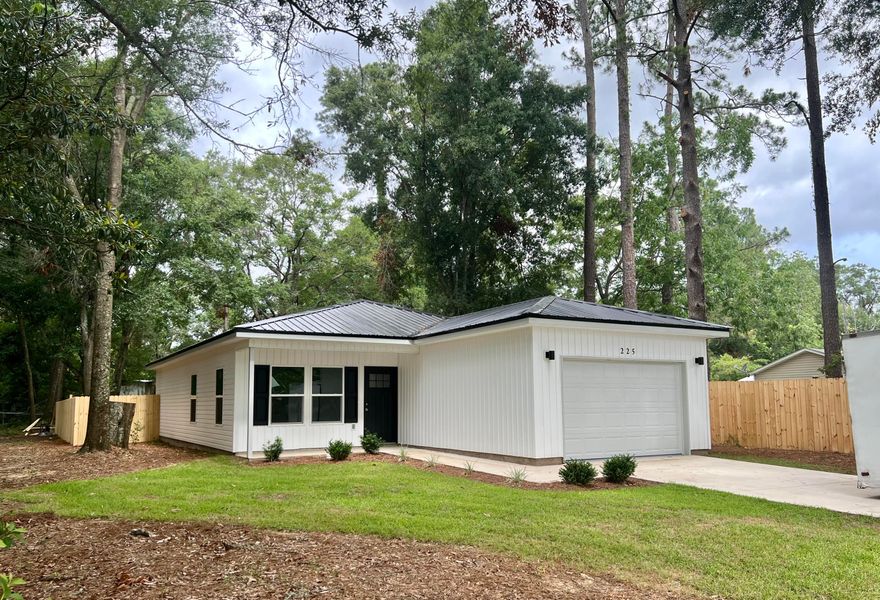 NO HOAs! This 2024 new construction home is located in the heart of Crestview near Northwood Elementary School! Back on the market at no fault to Sellers! A short drive to shopping, dining, schools, and much more!  Close to I-10 or South on 85 to Duke, Eglin, Destin or Fort Walton Beach. This home is fresh and bright, has loads of storage including a laundry/pantry room with a utility sink (can wash a small pet), walk-in master closet, linen closet and more! The fully-equipped kitchen offers plentiful storage and a great cooking space. Store your lawn and garden supplies in the storage shed. FENCE INSTALLED AND PATIO UPDATED!  Garage floor freshly painted! Refrigerator in pictures has been upgraded to service in door! Come see today!