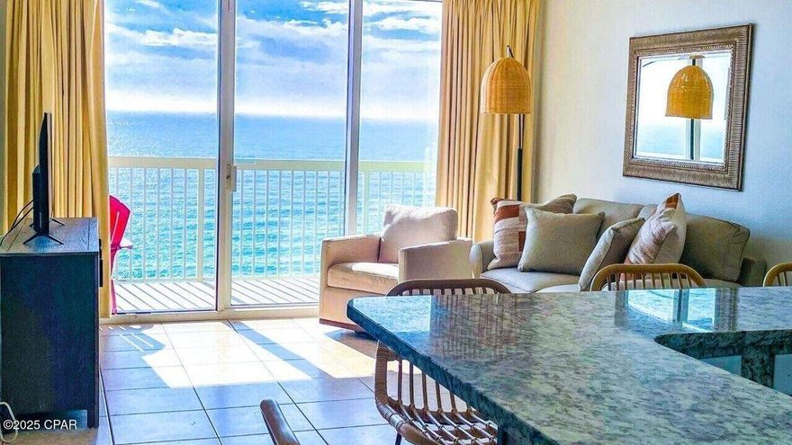 Rental Machine Walk right into a unit that works for you! Completely furnished, on a rental program bringing in a the bacon. Nothing to do, nothing to buy! It;'s all included. Breathtaking views the moment you step inside! The ultra-popular 1205 stack is a hot commodity, and it's easy to see why. The master bedroom offers stunning Gulf views and entrance to the balcony--perfect for that morning coffee or evening sunset. Two bedrooms and two full baths make this condo a cozy yet stylish en- suite with double vanity, granite countertops. The kitchen? Fully upgraded with brand-new appliances, granite counters, and a sleek tile backsplash making cooking as fun as the beach vibes outside. Full Laundry room, for those beach towel dries.Nestled on the quieter West End of the Beach