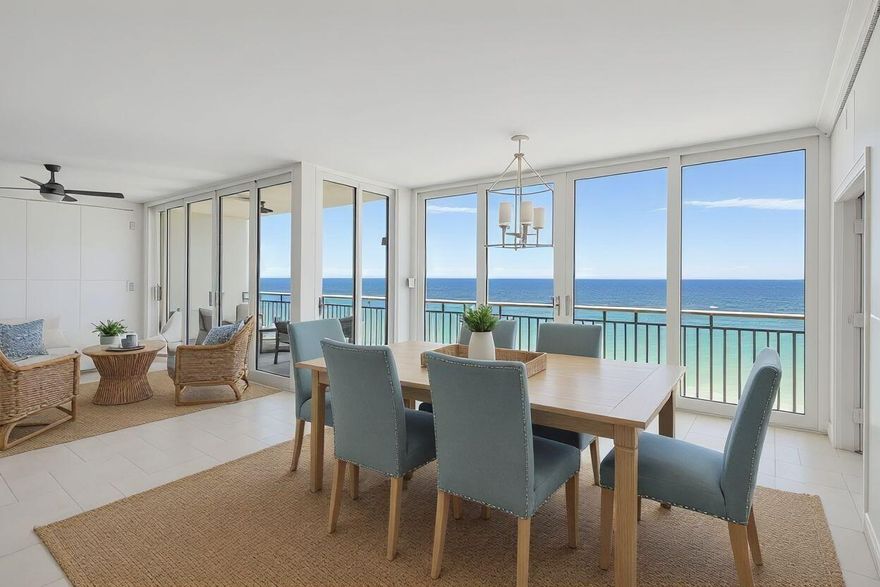 Appliances arriving 6-14, photos to follow. Step into refined coastal living with this exquisitely remodeled, non-rental condominium -- a true showcase of elevated design and comfort. This residence has been thoughtfully transformed, featuring natural fossil limestone flooring throughout, including all bathrooms and showers, creating a seamless flow of timeless elegance.The brand-new kitchen is both stylish and functional, complemented by smooth scraped ceilings, upgraded cabinetry, designer lighting, and numerous unseen improvements -- including professional firestopping and a new on-demand electric water heater in the kitchen.Unlike others in the building, this unit offers expanded living space and a thoughtfully open floor plan that still allows for privacy in select areas. Every detail has been curated to offer a serene, sophisticated coastal retreat  perfect for those seeking luxury and tranquility by the sea.
