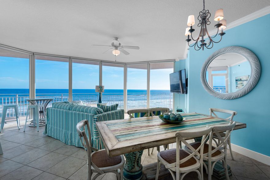 Amazing views from this fabulous end unit located on the 5th floor, directly on the Gulf. 3 bed/3.5 Baths with bunks. Enormous balcony with views of the pools, grounds, beach, sunrise AND sunset. Amenities include split level courtyard with 2 pools - one zero entry and a wading pool with built in water toys, play area for children, gas grills, Lazy River, numerous hot tubs, courtyard pavilion and a spectacular 10' waterfall. Combine all of this with 490 ft of beautiful sugar, white sand beach and the beautiful Emerald Coast. Enjoy the fitness center, community room, game room, beach walkovers with showers and covered parking. Gross Rentals are over $100k