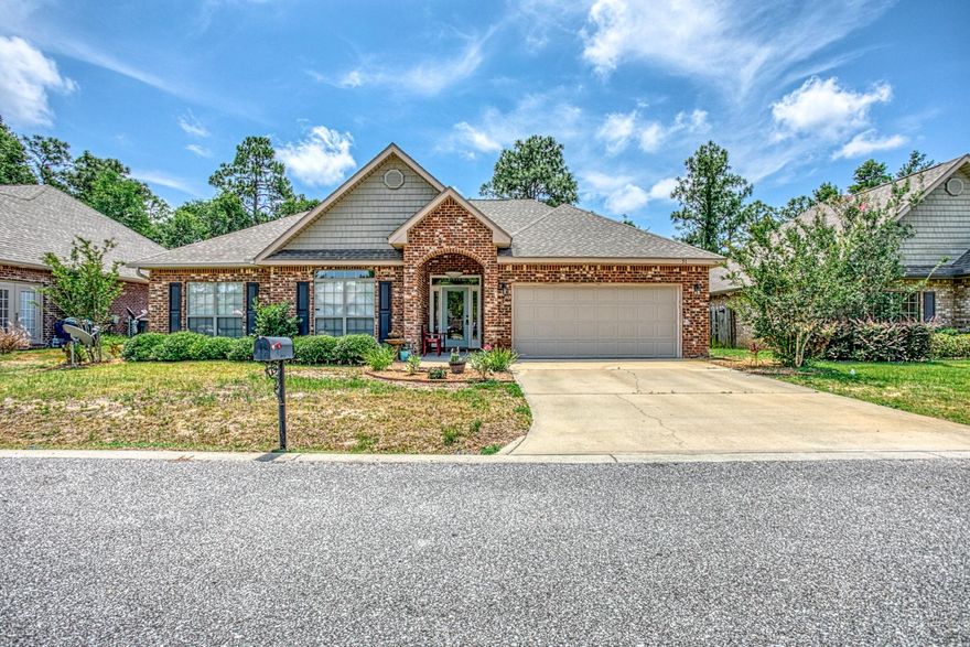 This stunning 3 br 2 bath brick home is located in the highly desirable community of Peach Creek. The home has freshly installed cherry laminate floors, updated kitchen, back-splash, center, island, crown molding in master. One of the most relaxing outdoor entertaining areas with a large floating deck, water fall, and separate patio for lounging or a fire pit. Protected wildlife area behind the home. Within a couple of miles of new schools, 5 minutes to the beautiful beaches and all that 30A has to offer. Walk down to the intercoastal waterway and fish, kayak or boarding. A great community for all ages. .