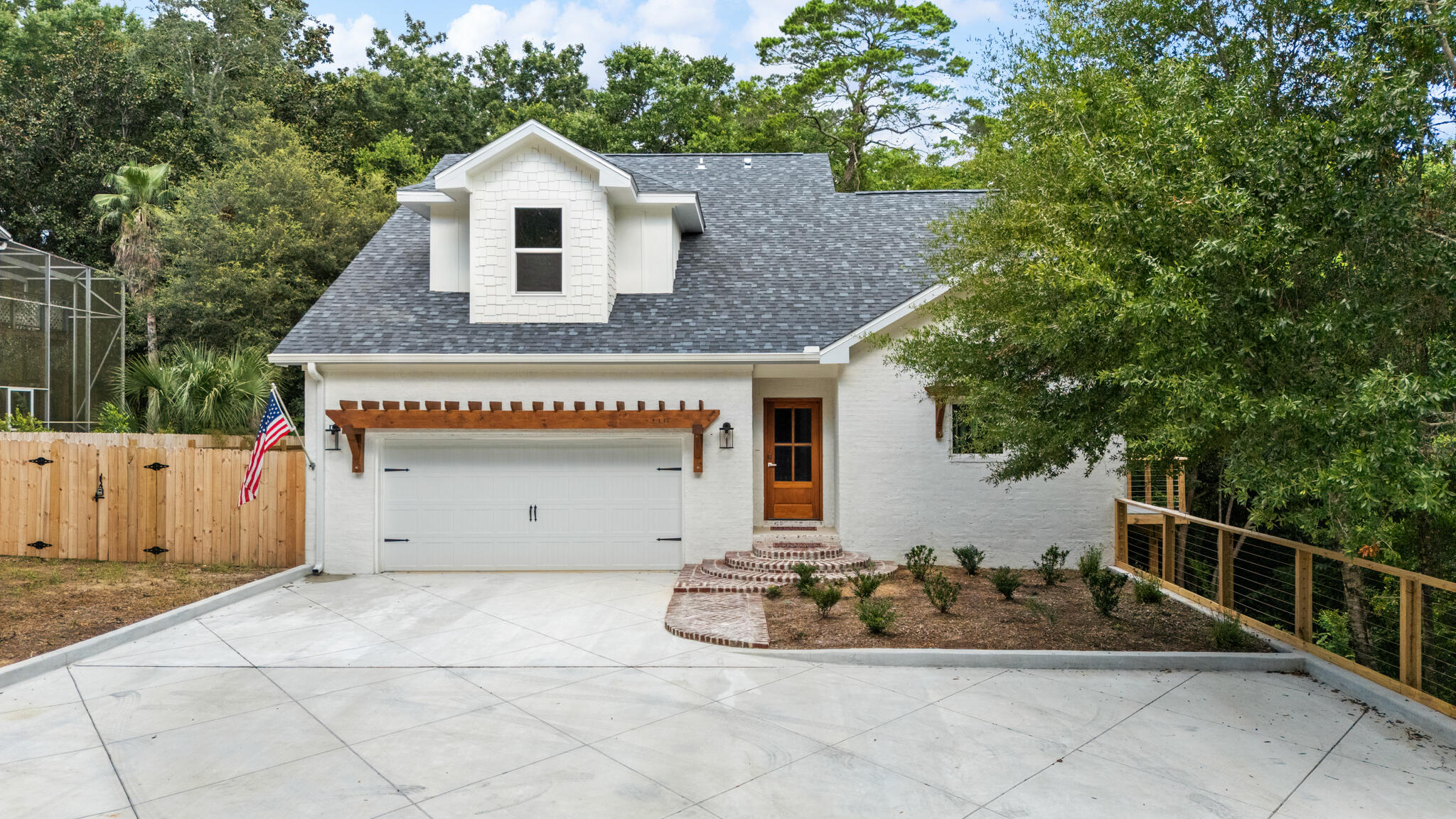 Stunning New Construction Home - Completed in 2025! Nestled on a serene 0.74-acre lot, this brand-new 5-bedroom, 3.5-bathroom home seamlessly blends luxury, comfort, and modern design. Step inside to discover premium finishes throughout, including, polished porcelain tile downstairs, luxury vinyl plank flooring upstairs and rounded corners for added elegance. The chef's kitchen features sleek quartz countertops, frameless high-gloss Palena White cabinetry, and upgraded stainless steel appliances, including a gas stove, 4-French Door Fridge, and dishwasher. Tankless gas water heater! The exterior showcases German Schmear brick paired with Nichiha shake siding dormers! Expansive composite wraparound deck, with modern wire railing, and gas connection for your grill - - Perfectly perched to overlook the tranquil pond surrounded by trees, offering a natural escape right in your backyard.
Additional highlights include an oversized concrete driveway, gas utilities. Tucked away for privacy yet just minutes from local schools, restaurants, shopping, and military bases, this hidden gem is the ideal balance of peaceful retreat and everyday convenience.
Don't miss your opportunity to own this thoughtfully designed home!