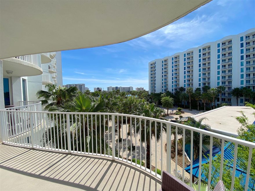 This two-bedroom condo offers a new 45 '' Smart TV and New Queen size sleeper sofa with Serta mattress, open concept living and dining area, as well as an inviting 4th floor balcony overlooking the pool. The lagoon pool and water features are the resort's crowning attractions. Onsite amenities include multiple pools with waterfall features, a hot tub, playground, fitness center, and tennis and basketball courts. Also, newly added, is an on-site restaurant offering lunch, dinner, room service and even in-season poolside service. Shuttle service to the June White Decker Public Beach access is offered in-season. All utilities are included in HOA dues  water, sewer, electric, cable, WiFi, phone, trash! Excellent opportunity for a vacation rental, second or primary home. Rental income $30,00