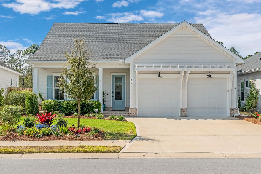 Nestled along the nature preserve in Longleaf Park, this impeccably maintained single-story home awaits your next journey to coastal living in Watersound Origins! Built by the highly esteemed Huff Homes, this Bella XL floor plan offers three bedrooms, two bathrooms along with a half-bath and a spacious two-car garage. With luxury vinyl plank flooring throughout (no carpet), ten-foot ceilings and an impressively expanded screened back porch that's perfect for unwinding or entertaining year-round.Standout upgrades include an extended kitchen island with under-cabinet storage, premium Bosch appliances, tankless hot water heater, epoxy-coated garage flooring, seamless gutters, window treatments throughout and dedicated 220V wiring for a hot tub with surrounding rear privacy fence. Additionally, you'll discover melamine wrapped wood closets throughout (no wire shelving), an automated irrigation system for effortless upkeep, a well-equipped Laundry Room with an LG Washer & Dryer Stacked Unit along with a set of upper and lower cabinets paired with a quartz countertop for ultimate convenience.

Watersound Origins is one of South Walton's most-coveted coastal communities, known for its outdoor lifestyle, abundant amenities and prime location. Longleaf Park is conveniently located near the front of Watersound Origins making for easy access to Watersound Town Center, the open-air, walkable lifestyle center that continues to bring a new level of excitement and convenience with a growing collection of shops, restaurants and more. Additionally, the Village Commons, the recreational focal point of Watersound Origins, offers exceptional community amenities including a resort-style pool, fitness center, tennis, pickleball, golf, nature trails and access to the Lake Powell dock.