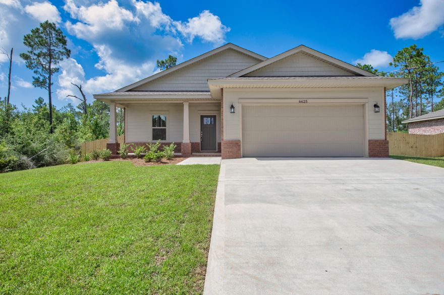 **$10,000 in builder incentives to use any way you'd like!** Complete & ready to close & located in an X flood zone! This exceptional new home features many upgrades throughout. Clad with the timeless durability of brick, cement fiber board accents, & an architectural shingled roof. Interior offers luxury vinyl plank in the common areas, visually pleasing neutral tile in the baths & laundry room, & carpet in the bedrooms. Custom paint color is accented with a wide baseboard, beautiful crown molding, & spectacular tray ceiling accents in the master bedroom, dining & entry area. Transom windows over the hall entryways provide a high-end custom touch. Stainless steel appliances including refrigerator, stunning shaker style cabinets, & granite throughout finish the home exquisitely. and granite throughout finish the home exquisitely