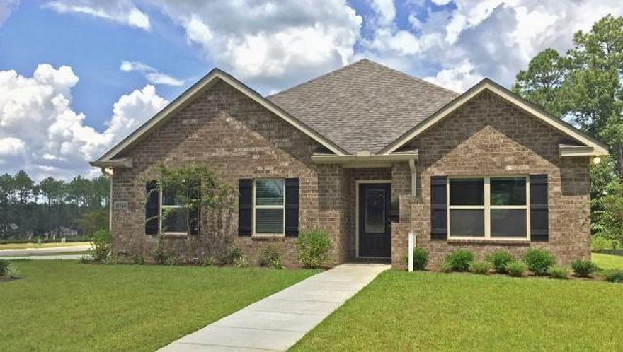 Community Pool. Short walk to the schools. The Rhett is a spacious floor plan with 4 bedroom and 2 full baths. Beautiful kitchen with granite countertops, open to dining area, island, pantry and G. E. Stainless Steel appliances. Master suite has a private bathroom with garden tub, separate shower and double sink vanity. Luxury vinyl plank flooring in the foyer, kitchen, bathrooms and laundry room. Covered back porch, level lot and side entry 2 car garage. Listing Broker/Salesperson has ownership interest in the property. Photos may be of similar, but not necessarily the same home. This home is our model home and cannot close until December. Sold as is and model for approximately 3 months.