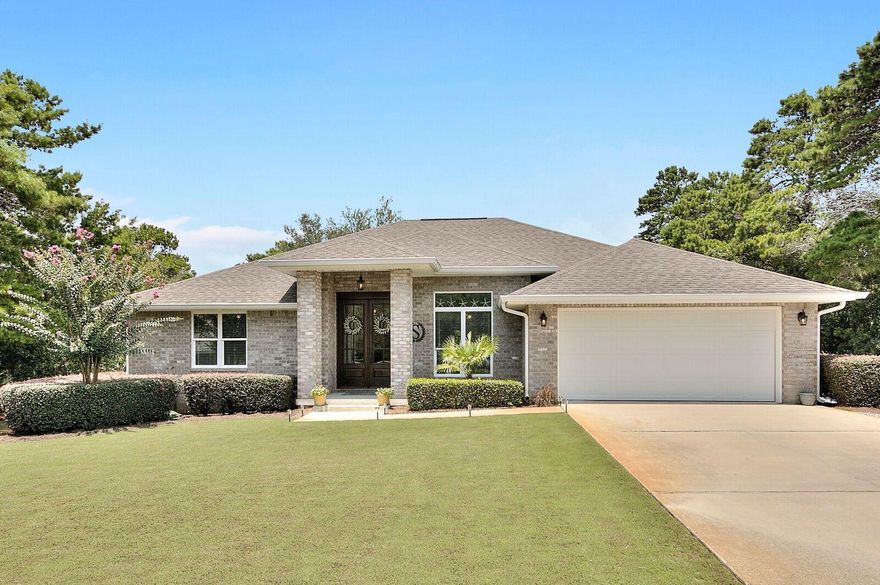 Beautiful all brick home with 3 bedrooms, 2 bathrooms and a bonus room. Home has been updated with all new windows and doors. Also, new HVAC installed in 2018. This home is a must see and in walking distance to golf and beach. The covered patio is spacious for relaxing with plenty of room to grill. If offers ceramic tile flooring throughout the living areas. The kitchen is fully equipped with stainless steel appliances, granite countertops and a large pantry. No HOA fees.