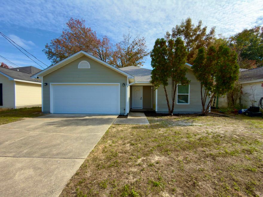 This fully refurbished, 1995-built REO home is your next Real Estate ownership Opportunity in Fort Walton Beach,. This home features split bedroom design with 3-bedrooms and 2-baths. Outside you will find vinyl sided exterior, a 2-car garage with painted floor, and a privacy fenced back yard.  Inside you will find new LVP throughout, new tub and tile surround in the master bath, new fixtures, new vanities and granite in the kitchen and baths, new HVAC, water heater, blinds and more. The kitchen has new a new subway backsplash, extra can lighting for exquisite lighting, and new stainless steel appliances. The laundry room/pantry is just off of the kitchen. With an open concept design, the ceilings in the living room are coffered offering an even more open experience, and comes with a .. corner fireplace with new matching tile as well. Centrally located in the heart of FWB, this property is just a few miles from Eglin, shopping, boat launches, beaches, down town Fort Walton Beach, dining, and so much more. A definite must see! Call today for your next Real Estate Opportunity!