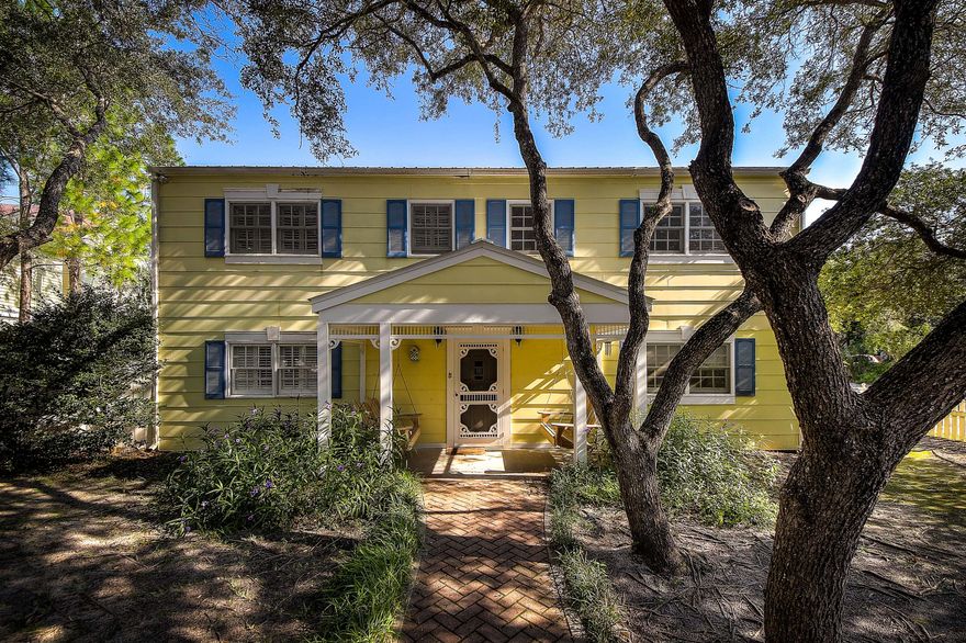 Charming Old Seagrove home one lot from Seaside.The cutest white picket fence & front porch swing welcome you to ''Sea Song.'' 4 bedrooms and an additional sitting room with daybed provide the space to spread out and entertain the entire family. Very comfortable entertaining spaces include light and bright dining room overlooking the back deck with large pool. Additional exterior features include 12' x 20' detached garage + 10' x 12' detached storage building. From the front of the home you can see Seaside's Tupelo pavilion. Seaside with notable restaurants, shops and amphitheater entertainment is only a short walk or bike ride away. Rental history for 2016 $46,572. 2017 rental is $42,545. Could have possible gulf views with a tower.Short walk to beach!AS-IS