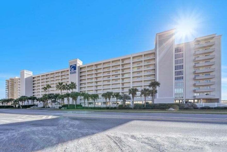 From the moment you step into this unit you will enjoy beautiful views of the gulf! Oceania is a wonderful complex with only 71 gulf front units. This top floor 3 bedroom/ 3bath unit features 10 ft ceilings, tile through out, granite countertops in the  kitchen, floor to ceiling glass in the livings area, and master bedroom as well as a 40 ft balcony. The open floor plan blends the living area, dining and kitchen making it perfect for entertaining! Amenities at Oceania include 2 storage areas specific for the condo, 1 covered parking spot, beachside community pool and an exercise room. Great second home or investment opportunity! All dimensions are to be verified by the buyers.