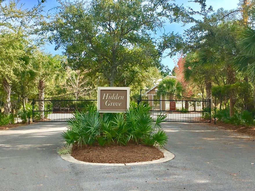Hidden Grove is a one-of-a-kind stunning gated community lined with palmettos, magnolia trees, and wire grass. The community is accented with a large pool and tranquil walking paths throughout. This unique community is located just minutes from Sacred Heart and Grand Boulevard. The community is also just minutes from scenic hwy 30-A and Butler Elementary school. There is no build out time required, this is the perfect place to invest your money or build your dream home. Buyer to verify all lot dimensions.