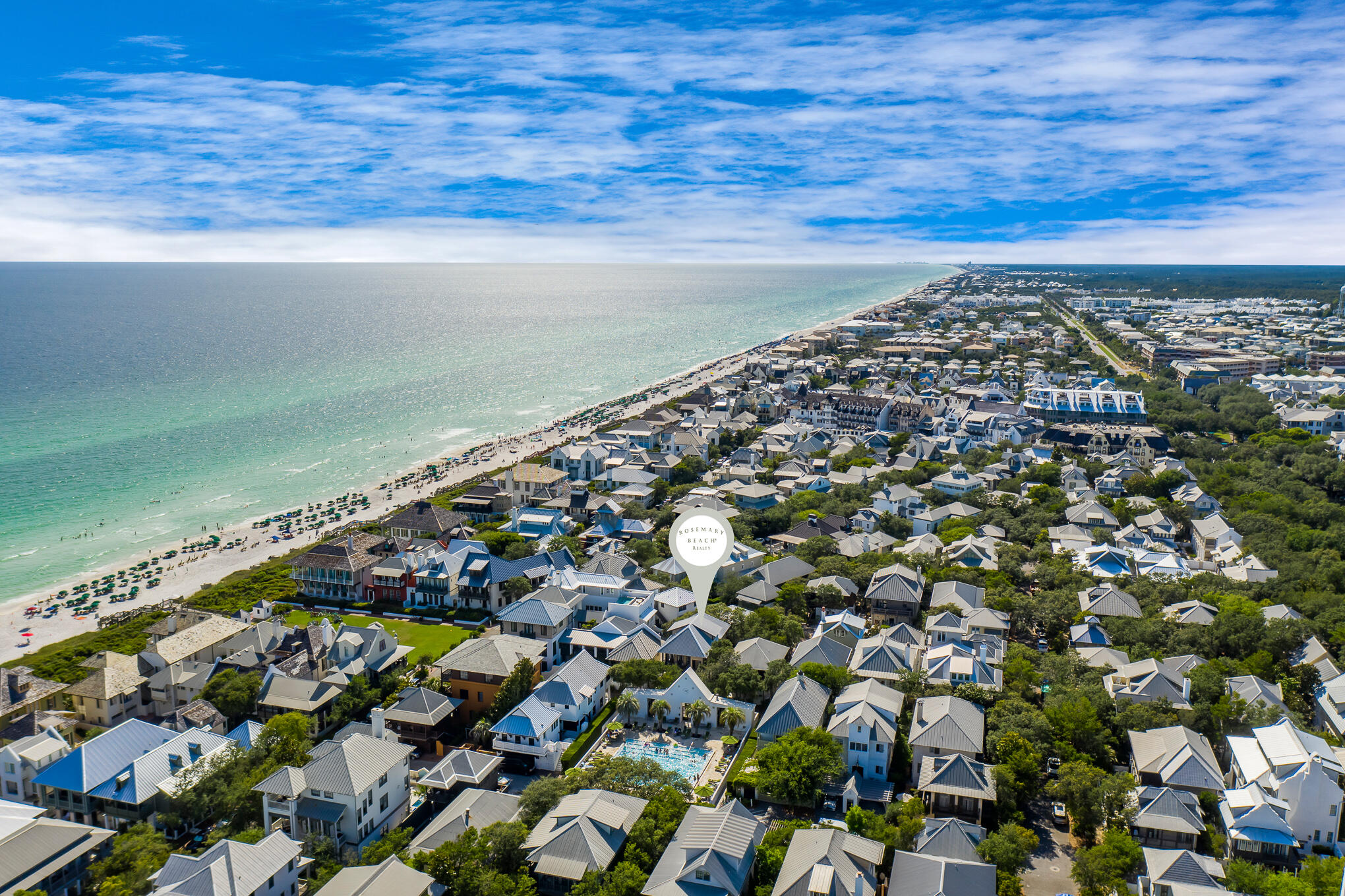 Gulf views from the master suite and east side porch! Welcome home! Ideal location on the southside right on the boardwalk and directly across from the Coquina Pool. Just a few steps down the boardwalk to the beach and Eastern Green! This four bedroom home has the most natural light you could hope for throughout! Featuring three bedrooms in the main house all with en-suite baths, balconies galore and a private courtyard that may be further outfitted with a private pool and summer kitchen. The master bedroom encompasses the top floor with an office area, lounge area and a very large bath with a private dressing area. Multiple owners closets throughout. The carriage house has a great layout, full kitchen and exceptional natural light!