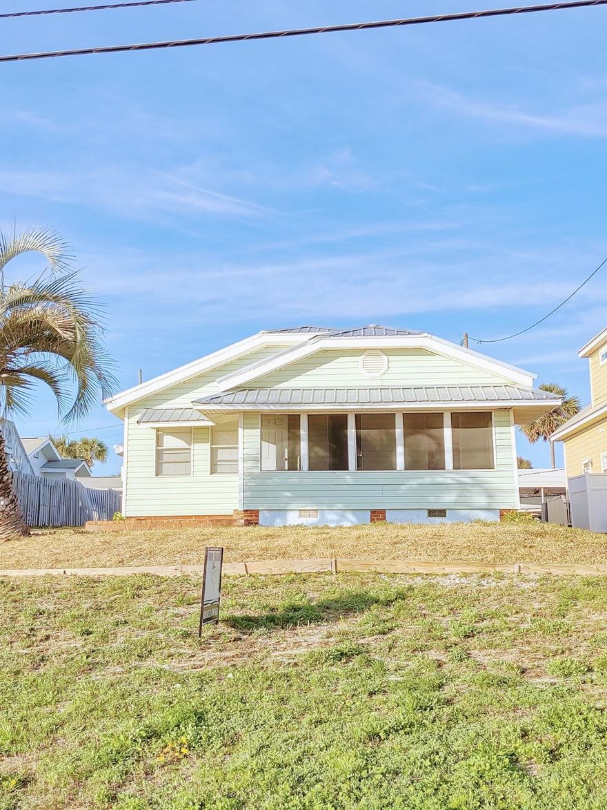 LOCATION, LOCATION, LOCATION! If you are looking for a way to invest, this is the property for you. Located on the main drag of one of the most desirable beaches in beautiful, sunny Florida. Currently in C-2 zoning overlay, with future use zoning designation as SR-2. Property is adjacent to
high-rise zoning with an unobstructed view of the Gulf of Mexico. This property has the potential for redevelopment with plenty of options to chose from. Use as is, as 2 charming, fully functional beach cottages are currently on the property. They are located on some of the highest elevation available across the street from the beach. Property is tied in to the city water and sewer. Each cottage has its own separate electrical service. The front house has new metal roof and the back house has a metal roof as well. The front house has 2 beds, 1 1/2 baths, kitchen, living room, laundry room, and front porch to enjoy those astonishing sun rises/sets over the Gulf of Mexico. The back house is set up as a private room with a bedroom, bath, and kitchen
area. Perfect place to escape from the kids for those romantic beach nights. You could also rent it as a short-term rental.
OR, tear down to build your own beach home, or rental units with multiple floors, facing the beautiful Gulf of Mexico. No allowable development on the beach to ensure a flawless view for years to come. The lot has a beach access across the street and is located on the quiet end of Front Beach Road in Panama City Beach, Florida. A small grocery store with a wide selection of food and wine is 0.3 miles and the snack/ice cream shop is 0.1 miles
away. It is also close by to department stores, restaurants and 14.4 miles from the airport. No HOA (voluntary), Lot Dimensions: 50' by 150'