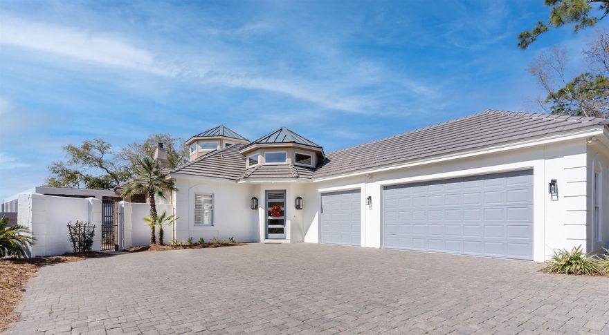 RARE BAY FRONT HOME IN BURNT PINE AT SANDESTIN. BEHIND THE GATES OF THE EXCLUSIVE COMMUNITY OF BURNT PINE AT SANDESTIN SITS THIS 4 BEDROOM 4.5 BATH HOME WITH 3 CAR GARAGE, POOL AND NEW DOCK ON A 89 FOOT WIDE WESTERN FACING LOT. THE SUNSETS ARE AMAZING. First Floor Master Suite with His and Her Bathrooms and Closets.House has Great Detailed Ceilings with 14 Foot Ceilings in the Living Room.Home has a New Kitchen with White Quartz Counters. There is Both a Media Room and Living Room with Fireplace on the First Floor.Upstairs there are 3 Bedrooms.  Pool is in a Screened In Lanai which extends to the Back Porch for a Great Entertaining Area.Home Currently Undergoing Some Renovations with New Paint  Inside & Out and Opening Up the Kitchen to Living RoomHOA  Fees Include Weekly Landscaping