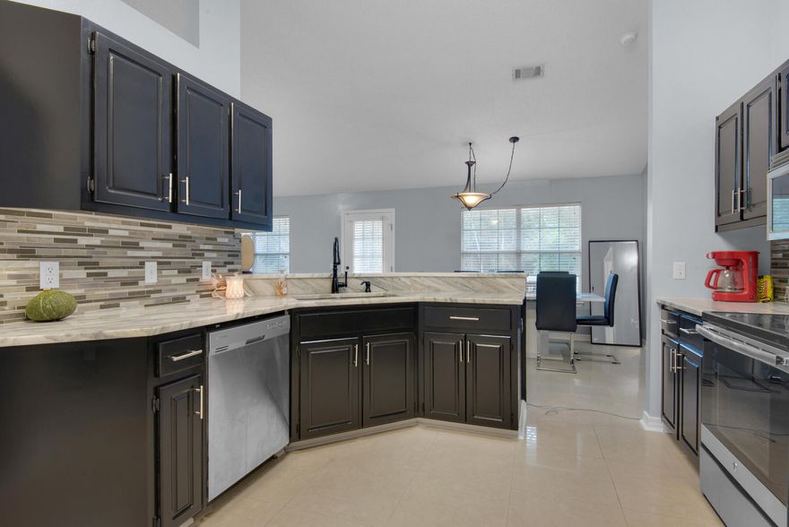 Seller will contribute up to $6000 in buyers closing cost, a full year HOA dues paid for, and a home warranty up to $600 with an accepted offer. Single story 4 bedroom home with so much to offer. 30 year High Def, dimensional roof installed in 2016. Special features include 20 inch tile and wood laminating throughout (no carpet), split bedroom floor plan, vaulted ceilings, new full interior paint in 2021, and a large deck out back that overlooks a green space; very private with plenty of shade. In addition to being on the very South side of Crestview, your piece of paradise is tucked away in a low traffic location.