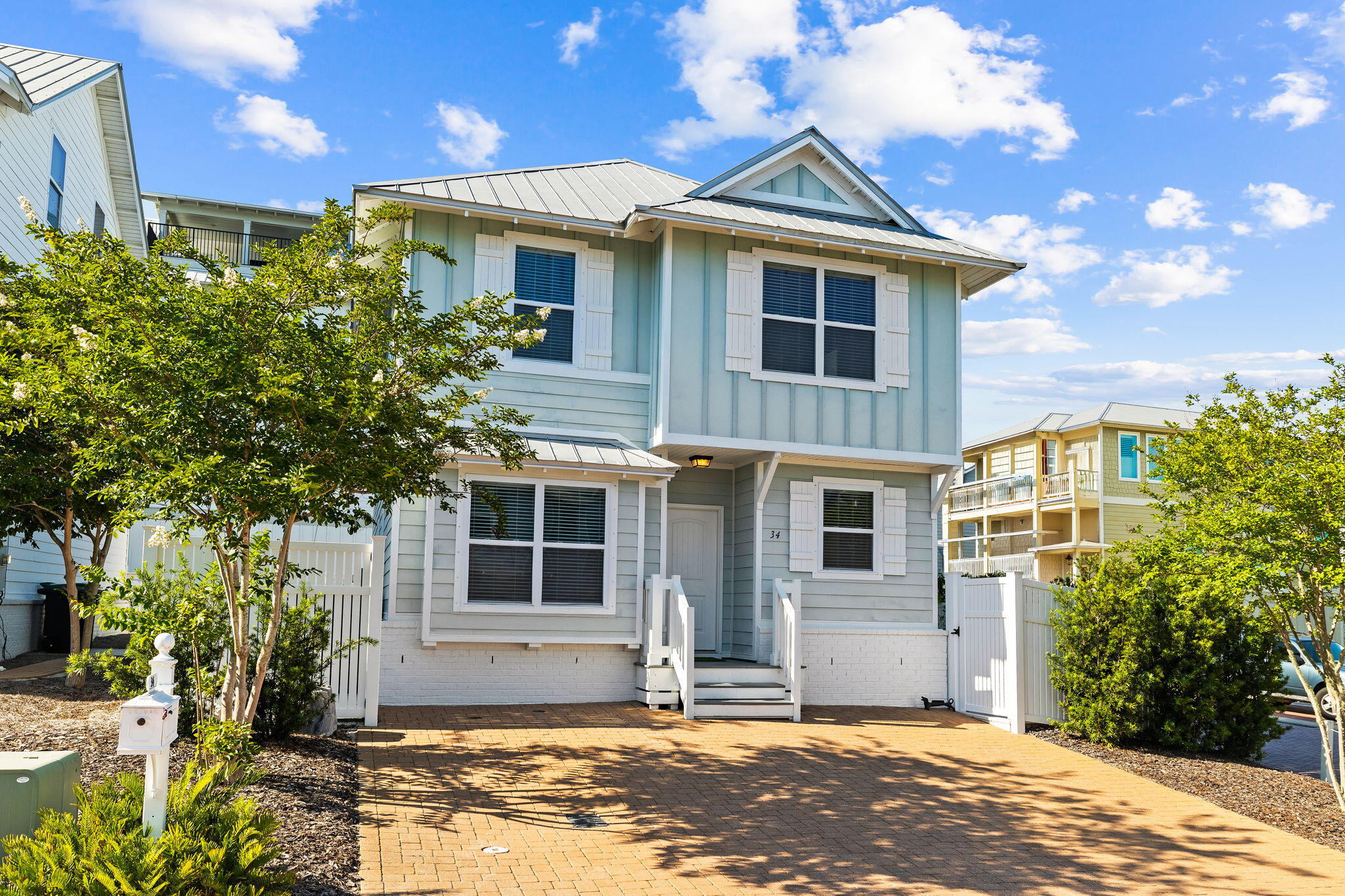 Welcome to Inlet Heights, if you are looking for a home for your family, a beach gateway or an investment property this home can meet your needs. The beaches of S. Walton Co, Rosemary Beach and Scenic Hwy 30A are minutes away. All the while, you can enjoy the amenities of Grande Point with its pool, clubhouse and access to Lake Powell via private dock! This home is pristine, never rented and the original owner has taken great care to maintain and improve this property. Enjoy the dining area, spacious living room and the kitchen with white cabinets, island and stainless-steel appliances. Completing the first floor is the screened in porch, King bedroom and full bath. Two spacious guest rooms, full bath along with the Primary Suite & multi-purpose Loft with custom floating shelves highlight the second floor. Outside is 2,500 sq ft of manicured plantings, landscape lighting & irrigation with the yard outlined with shell stone pavers and maintenance free turf, all enclosed with a privacy fence.