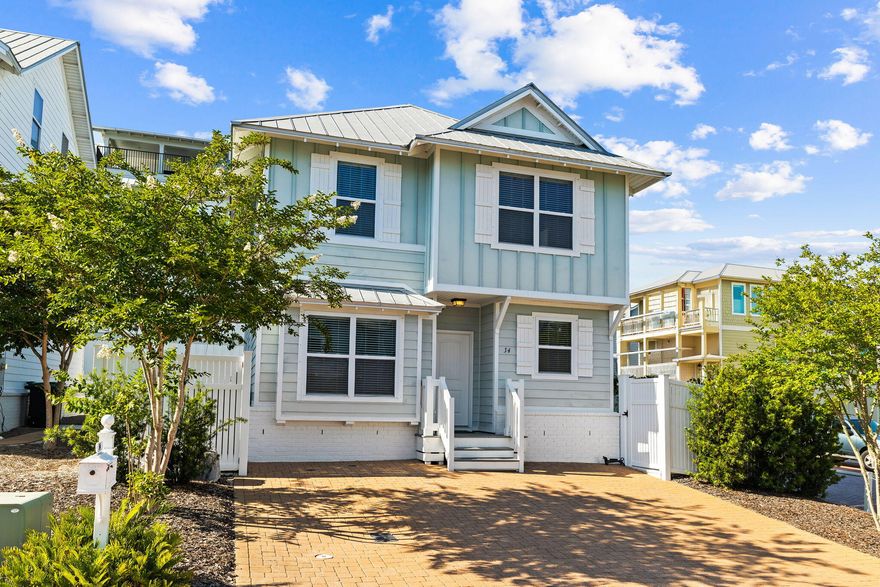 Welcome to Inlet Heights, if you are looking for a home for your family, a beach gateway or an investment property this home can meet your needs. The beaches of S. Walton Co, Rosemary Beach and Scenic Hwy 30A are minutes away. All the while, you can enjoy the amenities of Grande Point with its pool, clubhouse and access to Lake Powell via private dock! This home is pristine, never rented and the original owner has taken great care to maintain and improve this property. Enjoy the dining area, spacious living room and the kitchen with white cabinets, island and stainless-steel appliances. Completing the first floor is the screened in porch, King bedroom and full bath. Two spacious guest rooms, full bath along with the Primary Suite & multi-purpose Loft with custom floating shelves highlight the second floor. Outside is 2,500 sq ft of manicured plantings, landscape lighting & irrigation with the yard outlined with shell stone pavers and maintenance free turf, all enclosed with a privacy fence. 